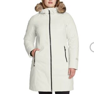 NEW 🫶🏼 Eddie Bauer Women's Down Cream Hooded Parka Coat